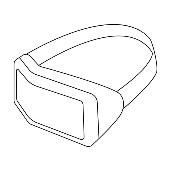 Icône de casque de réalité virtuelle dans un style de contour isolé sur fond blanc. Accessoires d'ordinateur personnel symbole illustration vectorielle de stock . — Image vectorielle