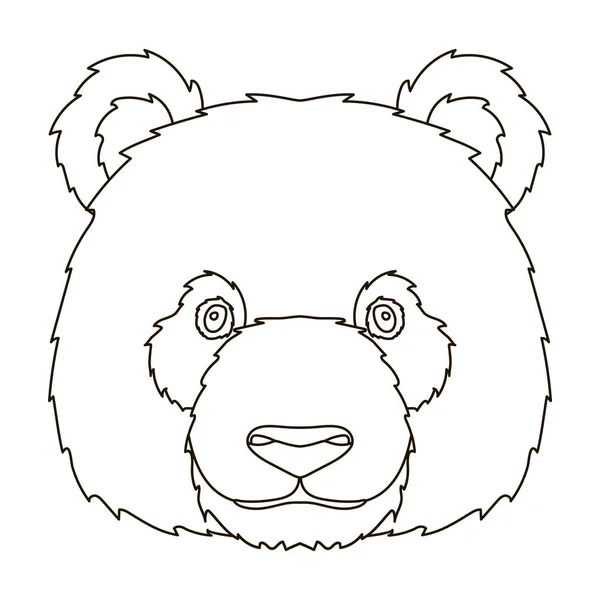 Icono de panda en estilo de contorno aislado sobre fondo blanco. Animales realistas símbolo stock vector ilustración . — Vector de stock