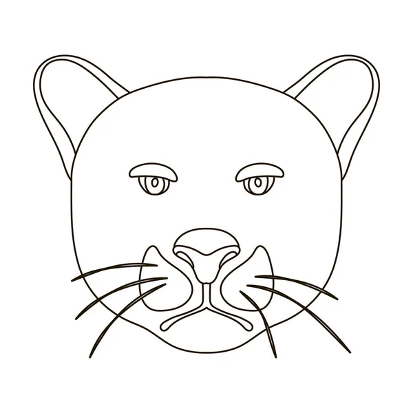 Icono pantera negra en estilo de contorno aislado sobre fondo blanco. Animales realistas símbolo stock vector ilustración . — Vector de stock