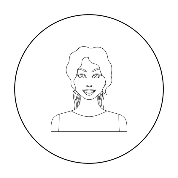 Readhead woman icon in outline style isolated on white background. Woman symbol stock vector illustration. — Stock Vector