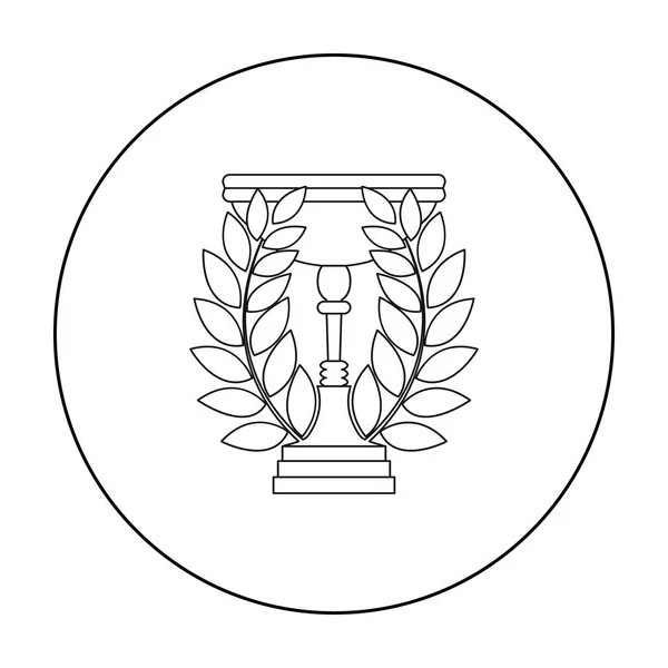 Gouden cup pictogram in kaderstijl geïsoleerd op een witte achtergrond. Winnaar Beker symbool voorraad vectorillustratie. — Stockvector