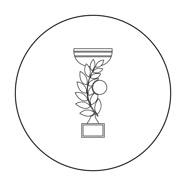 Icona coppa Champions in stile contorno isolato su sfondo bianco. Vincitore tazza simbolo stock vettoriale illustrazione . — Vettoriale Stock