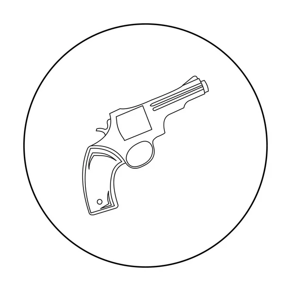 Revolver icon outline. Singe western icon from the wild west outline. — Stock Vector