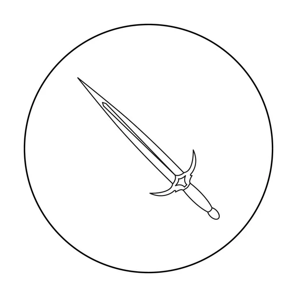 One-handed sword icon outline. Single weapon icon from the big ammunition, arms set. — Stock Vector