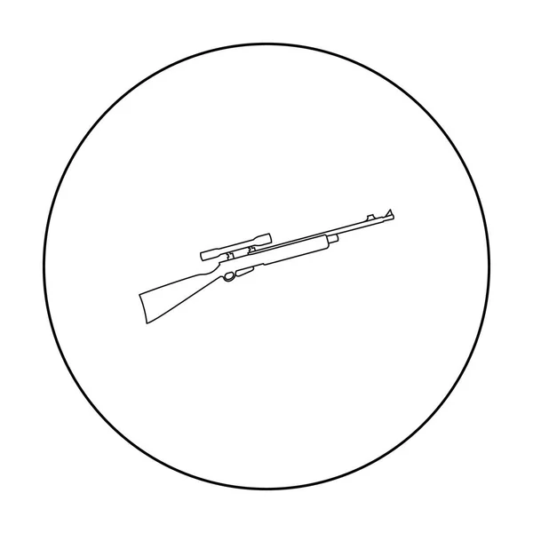 Rifle francotirador esbozo del icono de la pistola. Icono de arma única de la munición grande, armas listas . — Vector de stock