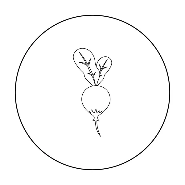 Rädisa ikonen disposition. Singe grönsaker ikonen från eco mat dispositionen. — Stock vektor