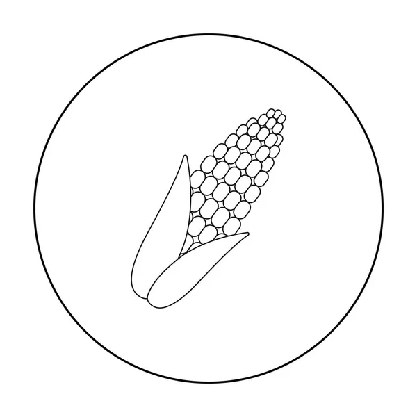 Esquema de icono de maíz. Singe icono de verduras del esquema de alimentos ecológicos . — Archivo Imágenes Vectoriales