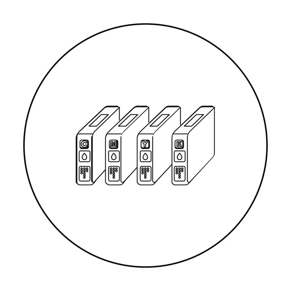 Bläckpatroner i dispositionsformat isolerad på vit bakgrund. Typografi symbol lager vektorillustration. — Stock vektor