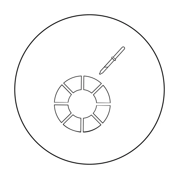 Ícone de roda de cor em estilo esboço isolado no fundo branco. Tipografia símbolo estoque vetor ilustração . — Vetor de Stock