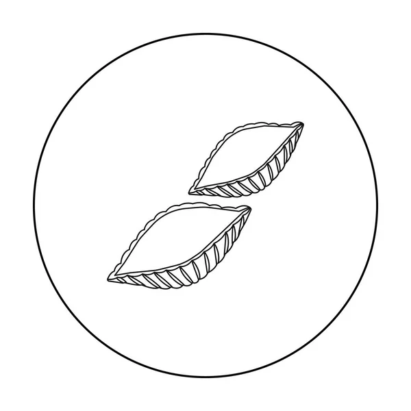 Icona Conchiglie in stile contorno isolata su sfondo bianco. Tipi di pasta simbolo brodo vettoriale illustrazione . — Vettoriale Stock