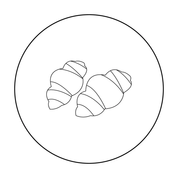 Значок пасты ньокки в обводном стиле выделен на белом фоне. Типы макаронных символов . — стоковый вектор