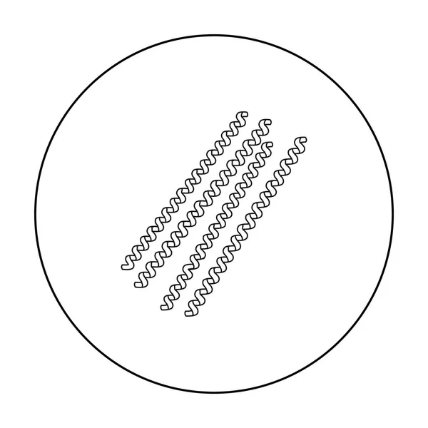 Nudelsymbol fusilli bucati im Umrissstil isoliert auf weißem Hintergrund. Arten von Nudeln Symbol Aktienvektor Illustration. — Stockvektor