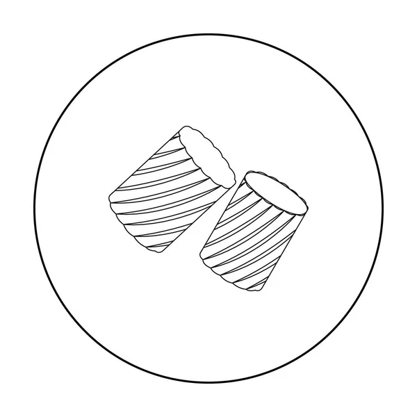 Ditalini паста значок у стилі структури ізольовані на білому тлі. Види макарони фондовий символ Векторні ілюстрації. — стоковий вектор