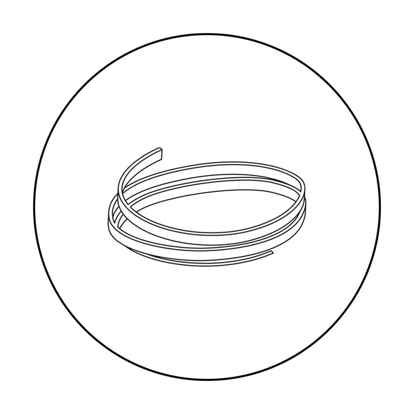 Icono de pasta Tagliatelle en estilo de contorno aislado sobre fondo blanco. Tipos de pasta símbolo stock vector ilustración . — Archivo Imágenes Vectoriales