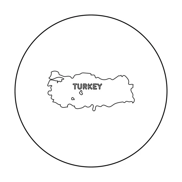 Territory of Turkey icon in outline style isolated on white background. Turkey symbol stock vector illustration. — Stock Vector