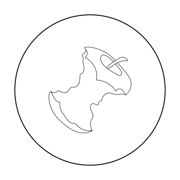 Корешок иконки яблока в стиле наброска изолирован на белом фоне. Векторная иллюстрация мусора и мусора . — стоковый вектор