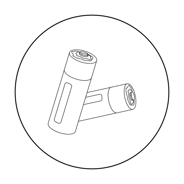 Ícone de baterias usadas no estilo esboço isolado no fundo branco. Lixo e lixo símbolo estoque vetor ilustração . —  Vetores de Stock