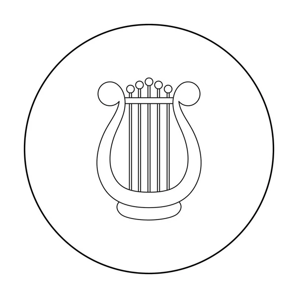 Icono de arpa en estilo de contorno aislado sobre fondo blanco. Teatro símbolo stock vector ilustración — Vector de stock