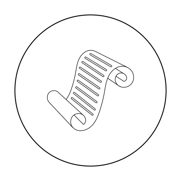 Ícone de rolagem de papel em estilo esboço isolado no fundo branco. Ilustração do vetor do estoque do símbolo do teatro — Vetor de Stock
