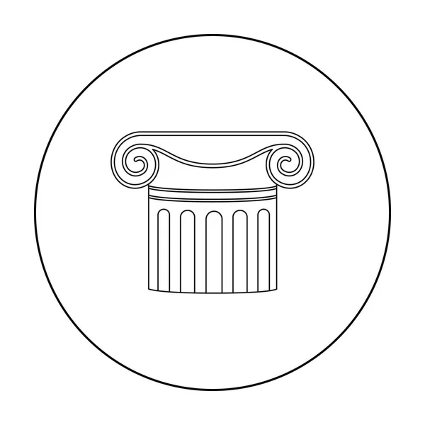 Icono de columna en estilo de contorno aislado sobre fondo blanco. Teatro símbolo stock vector ilustración — Archivo Imágenes Vectoriales