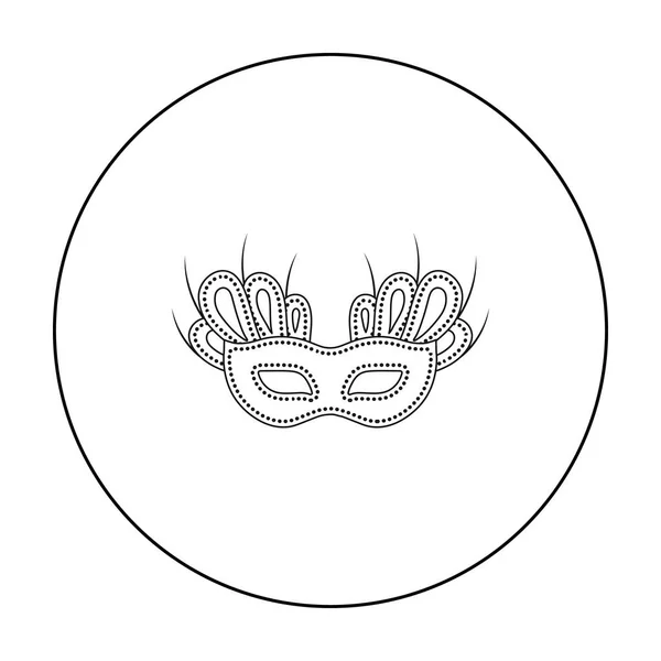Icono de máscara en estilo de contorno aislado sobre fondo blanco. Teatro símbolo stock vector ilustración — Archivo Imágenes Vectoriales
