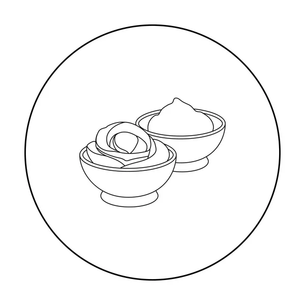Wasabi und Ingwer-Ikone im Outline-Stil isoliert auf weißem Hintergrund. Sushi-Symbol Aktienvektor Illustration. — Stockvektor