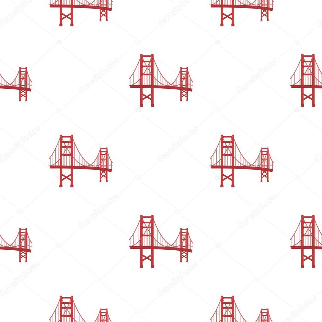 Golden Gate Bridge icon in cartoon style isolated on white background. USA country pattern stock vector illustration.