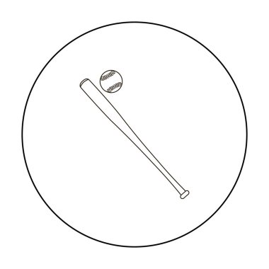 Beyzbol simgesi anahat. Büyük fitness, sağlıklı, egzersiz anahat simgesinden tek spor.