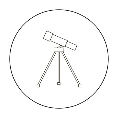 Teleskop simgesi anahat. Büyük okul, üniversite anahat simgesinden tek eğitim.