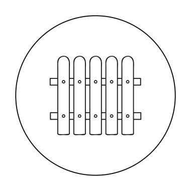 Çit simgesi beyaz arka plan üzerinde izole anahat tarzı. Kereste ve ahşap sembol stok vektör çizim.