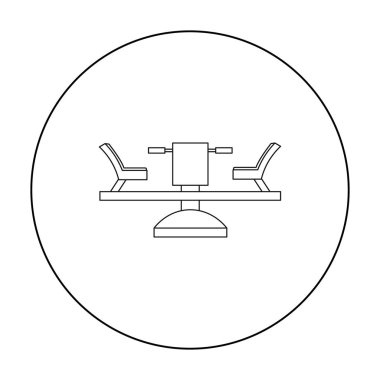 Beyaz arka plan üzerinde izole anahat tarzı Carousel simgesi. Bahçe sembol stok vektör çizim oynamak.