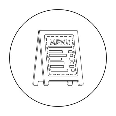 Pizzacı simgesi beyaz arka plan üzerinde izole anahat tarzı menü. Pizza ve pizza sembol stok vektör çizim.