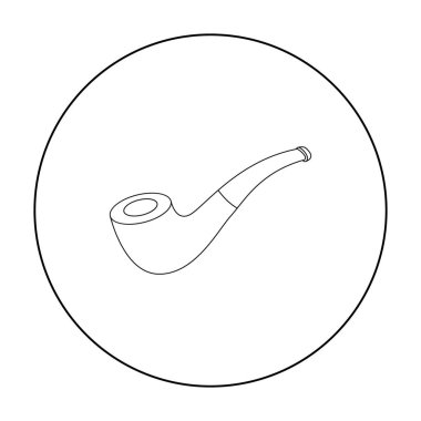 Tütün boru simgesi beyaz arka plan üzerinde izole anahat tarzı. Korsanlar sembol stok vektör çizim.