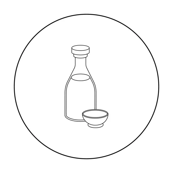 Иконка соевого соуса в обводном стиле выделена на белом фоне. Векторная иллюстрация суши-символов . — стоковый вектор
