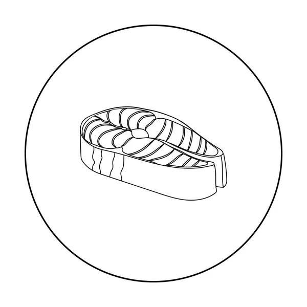 Stek ikona stylu kontur na białym tle. Sushi symbol Stockowa ilustracja wektorowa. — Wektor stockowy