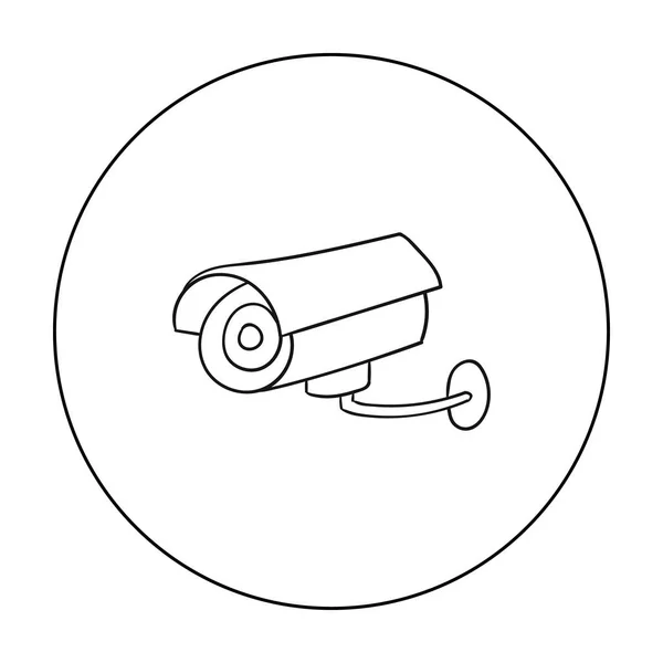 Icono de cámara de seguridad en estilo de contorno aislado sobre fondo blanco. Símbolo de supermercado stock vector ilustración . — Archivo Imágenes Vectoriales