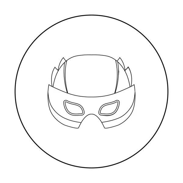 Icono de máscara de cabeza completa en estilo de contorno aislado sobre fondo blanco. Superhéroe s máscara símbolo stock vector ilustración . — Archivo Imágenes Vectoriales