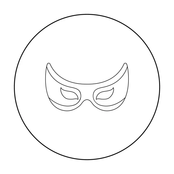 Göz maskesi simgesi beyaz arka plan üzerinde izole anahat tarzı. Süper kahraman s maskesi sembol stok vektör çizim. — Stok Vektör