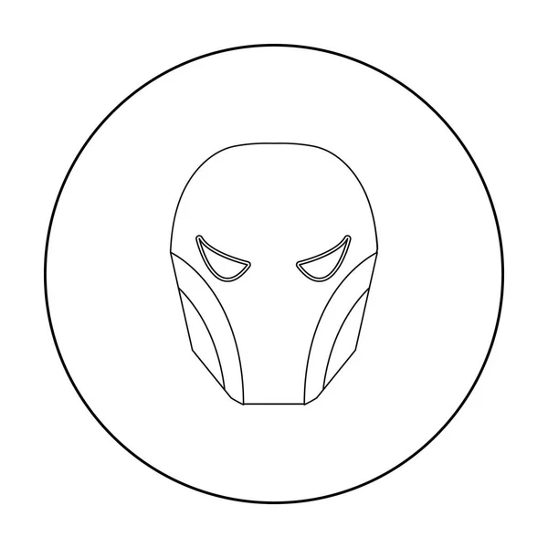 Superhelden-Helm-Ikone im Umriss-Stil isoliert auf weißem Hintergrund. Superhelden s Maske Symbol Aktienvektor Illustration. — Stockvektor