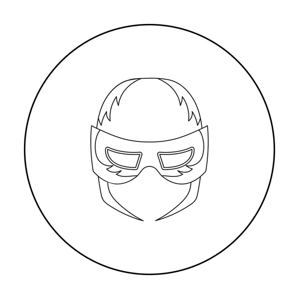 Vollkopfmasken-Symbol im Umrissstil isoliert auf weißem Hintergrund. Superhelden s Maske Symbol Aktienvektor Illustration. — Stockvektor