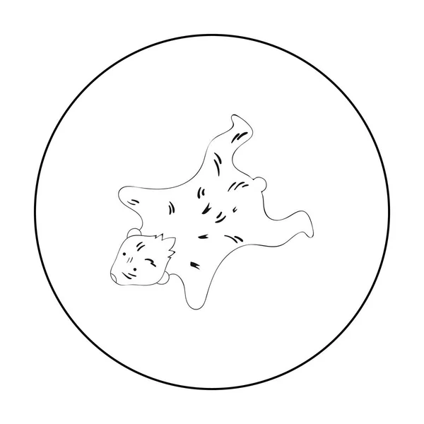 Ícone de pele de urso em estilo esboço isolado no fundo branco. Ilustração do vetor do estoque do símbolo da idade da pedra . —  Vetores de Stock