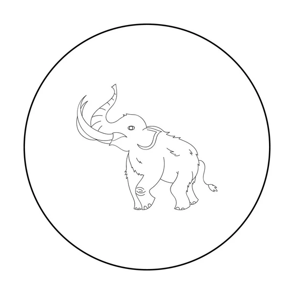 Ícone de mamute lanoso em estilo esboço isolado no fundo branco. Ilustração do vetor do estoque do símbolo da idade da pedra . —  Vetores de Stock