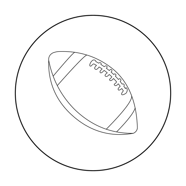 Esquema del icono de la pelota de rugby. Icono de deporte único de la gran condición física, saludable, esquema de entrenamiento . — Vector de stock