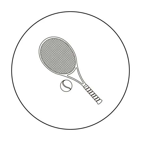 테니스 아이콘 개요입니다. 큰 피트 니스, 건강, 운동 개요에서 단일 스포츠 아이콘. — 스톡 벡터