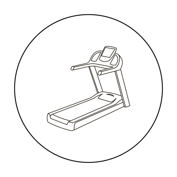 Schema icona tapis roulant. Icona sportiva unica dal grande profilo fitness, sano, allenamento . — Vettoriale Stock