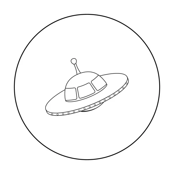 Icona UFO in stile contorno isolato su sfondo bianco. Illustrazione vettoriale stock simbolo spaziale . — Vettoriale Stock