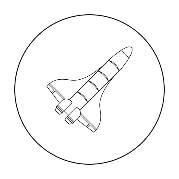 Space-Shuttle-Symbol im Umrissstil isoliert auf weißem Hintergrund. Raum symbol aktienvektor illustration. — Stockvektor