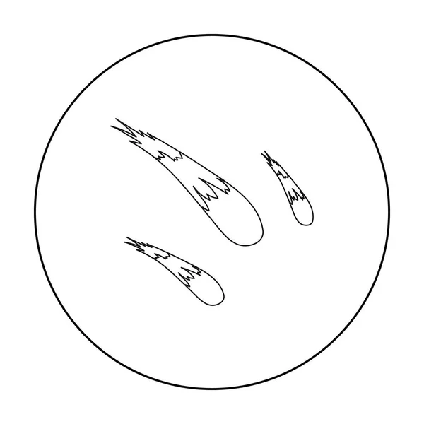 Иконка кометы в стиле контура изолирована на белом фоне. Векторная иллюстрация . — стоковый вектор