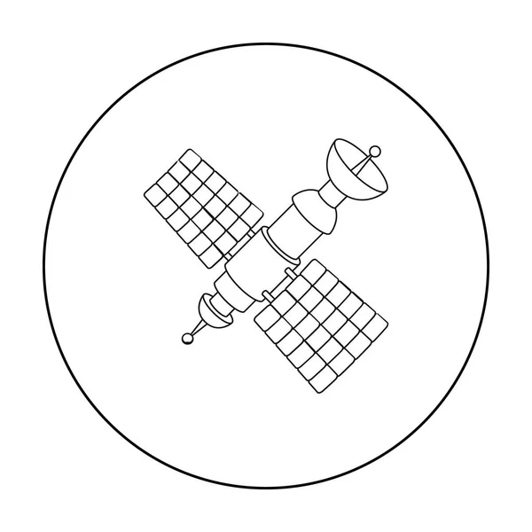 Icône satellite en style contour isolé sur fond blanc. Image vectorielle de l'espace symbole stock . — Image vectorielle