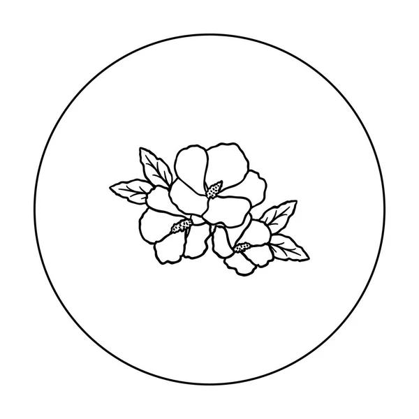 Rose des Sharon-Symbols im Umrissstil isoliert auf weißem Hintergrund. südkoreanische Symbolaktienvektor-Illustration. — Stockvektor